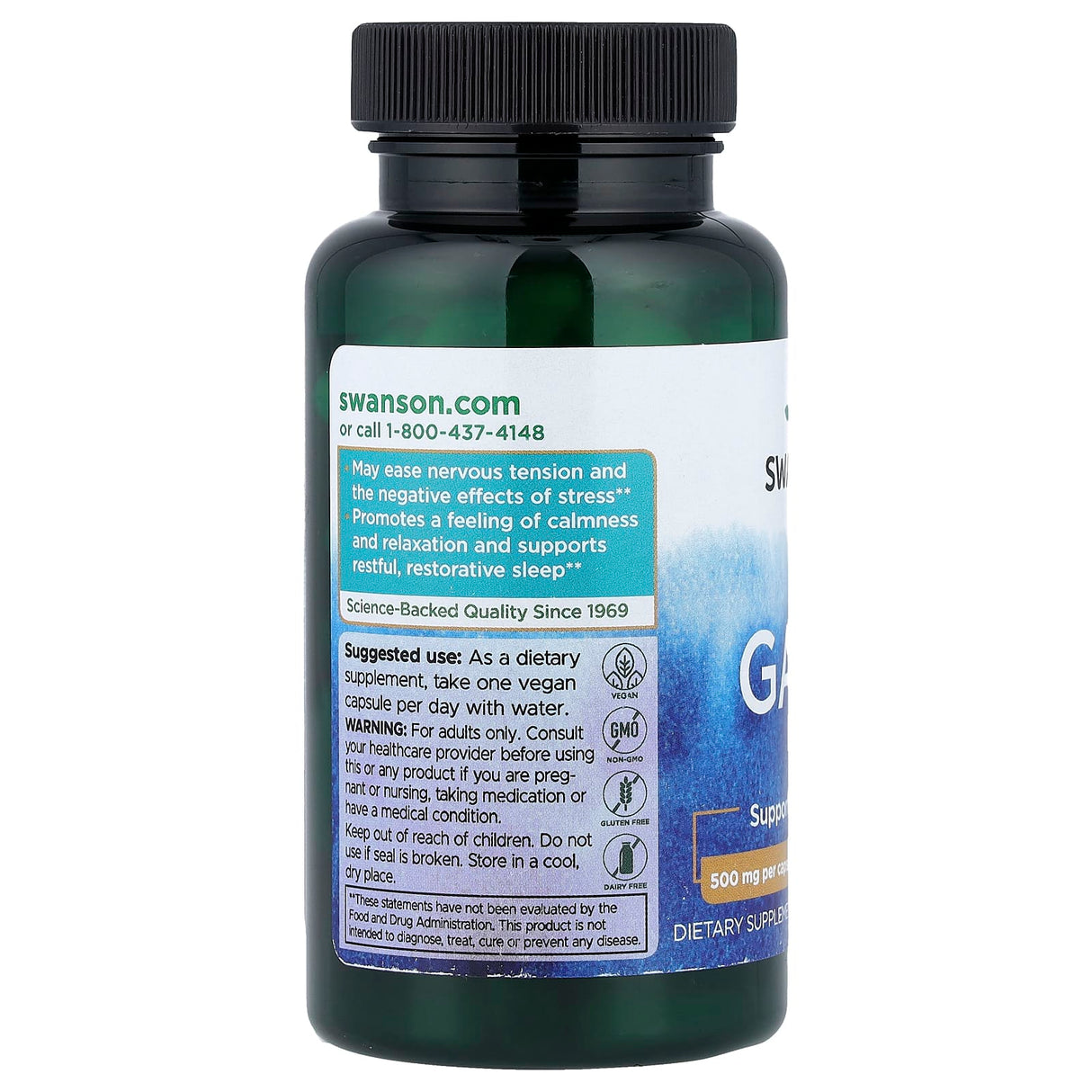 GABA, 500 mg, Swanson, 100 capsule SW872