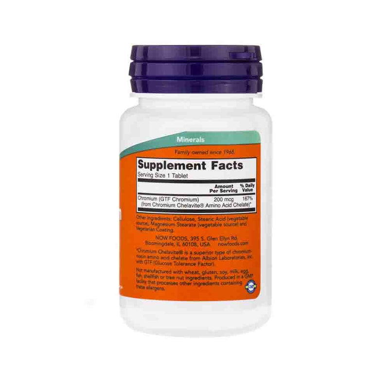 Încărcați imaginea în vizualizatorul Galerie, Chromium GTF, Crom 200mcg, Now Foods, 100 tablete