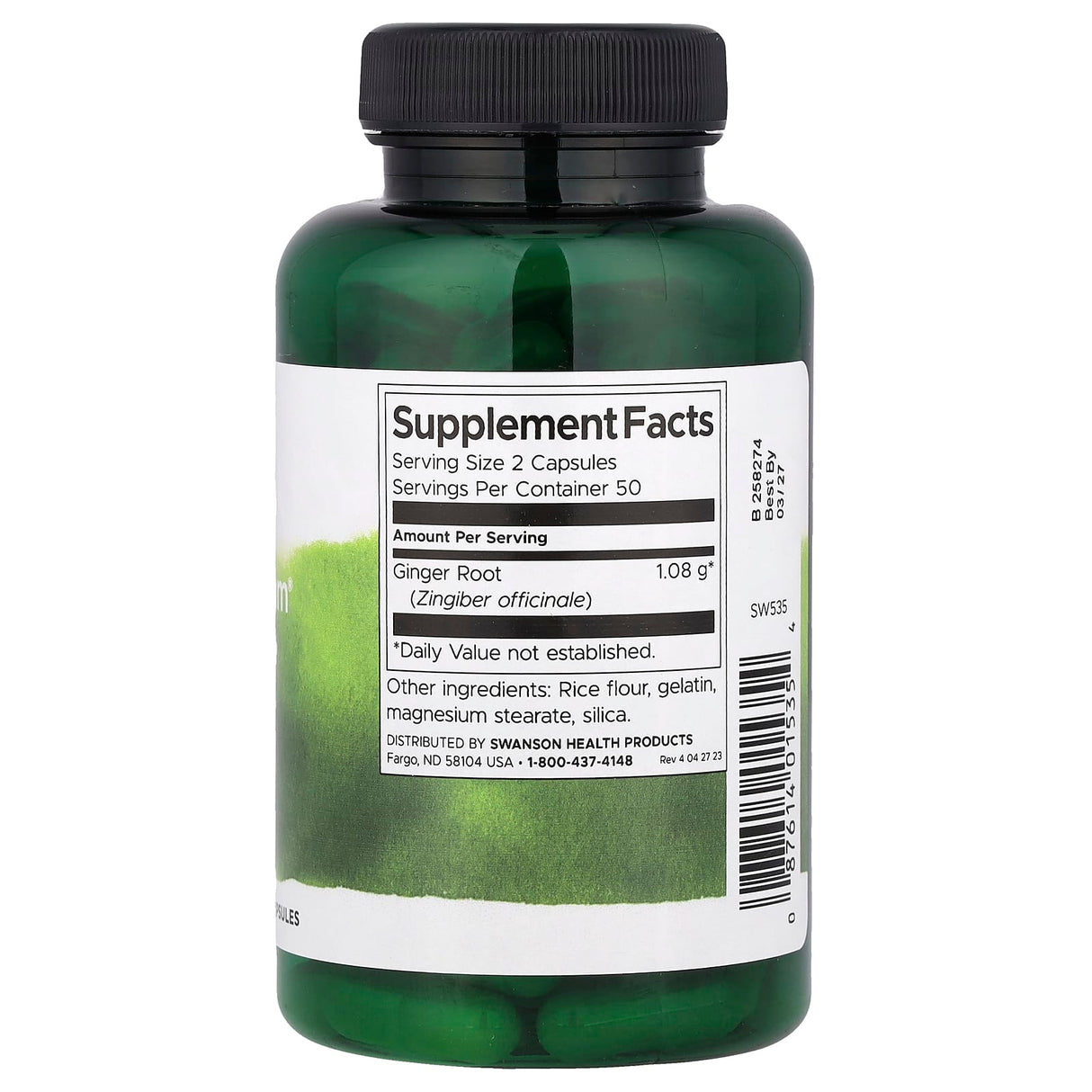 Ginger Root (Ghimbir), 540 mg, Swanson, 100 capsule SW535
