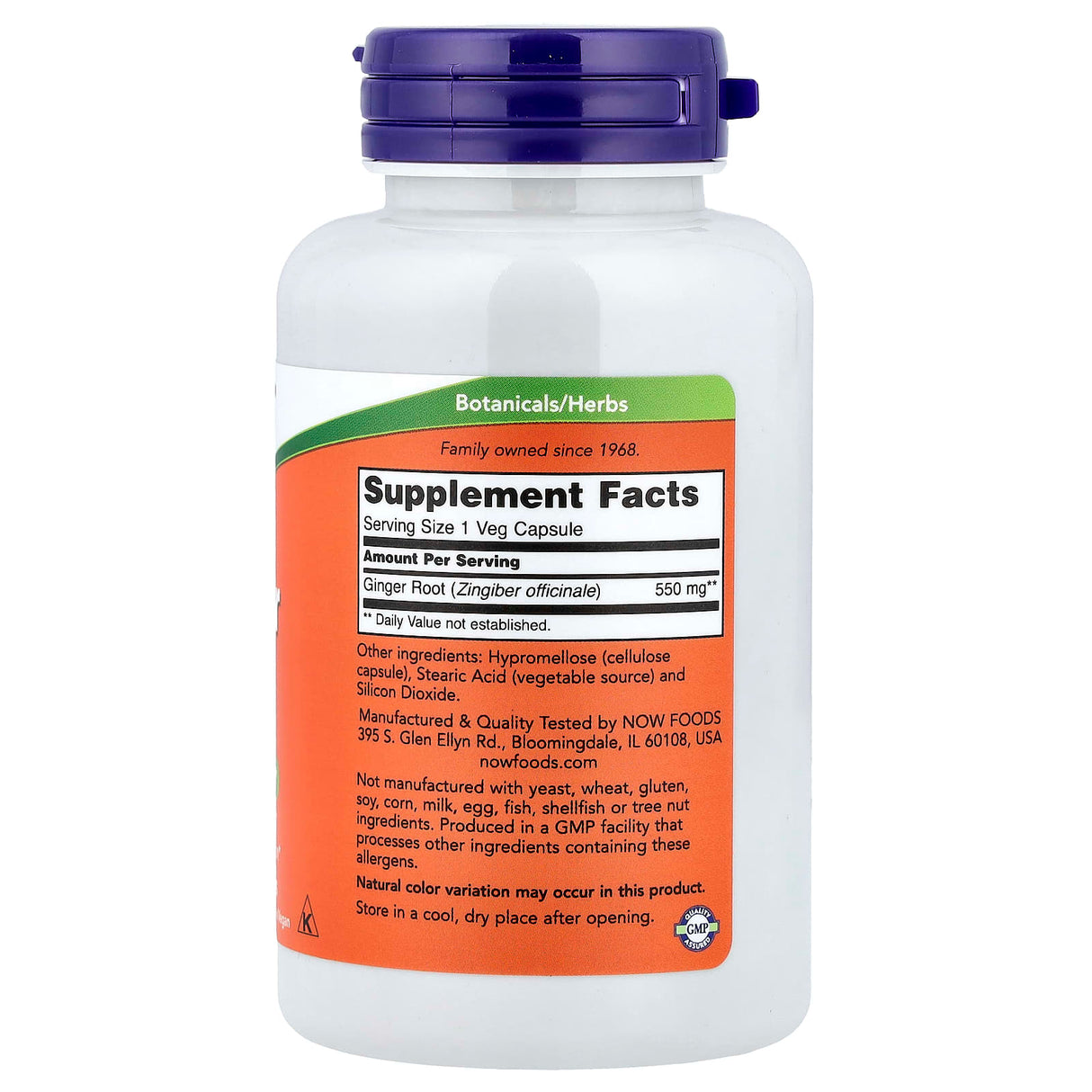 Ginger Root, (Ghimbir) 550mg, Now Foods, 100 capsule