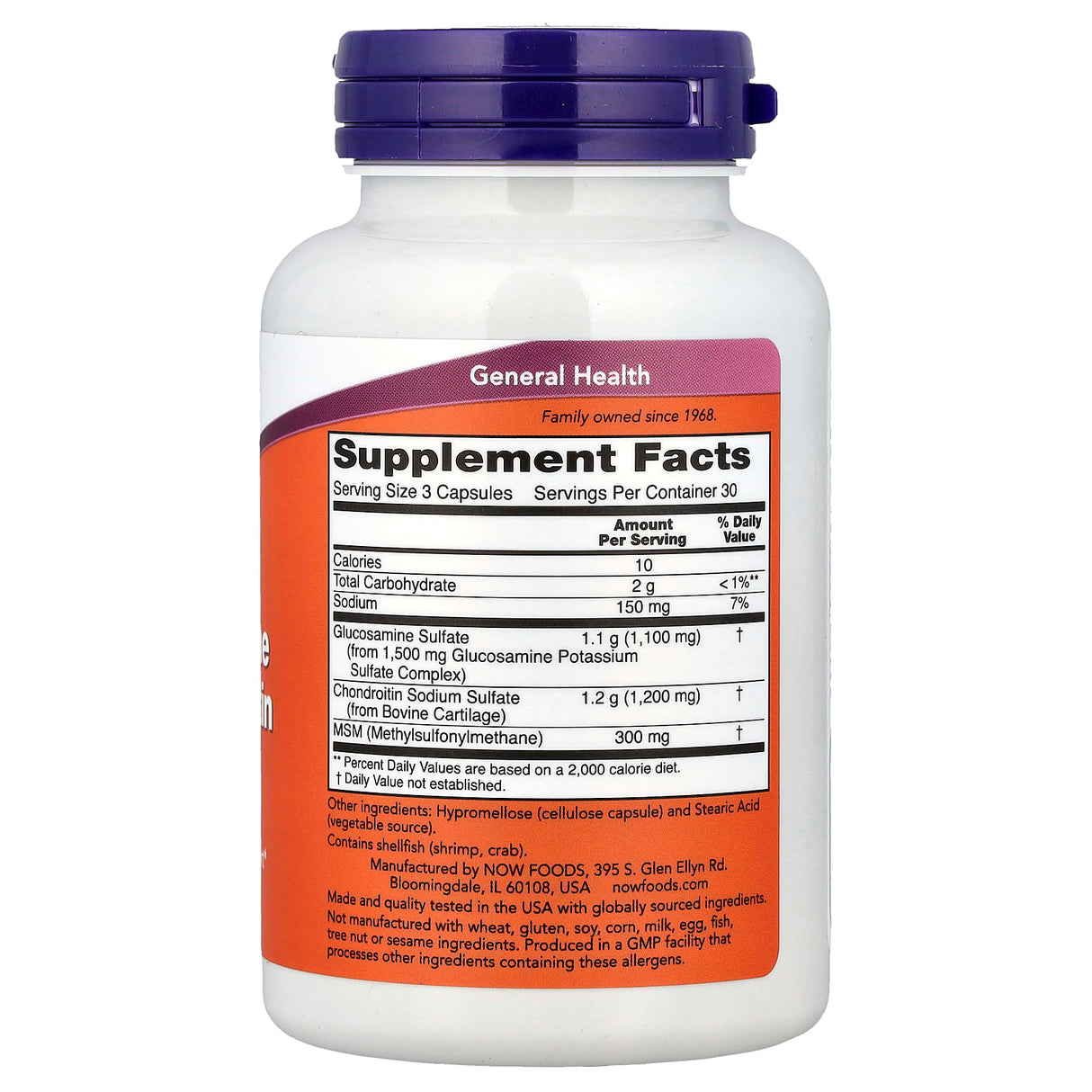Glucozamină & Condroitină si MSM, (Articulatii) Now Foods, 90 capsule