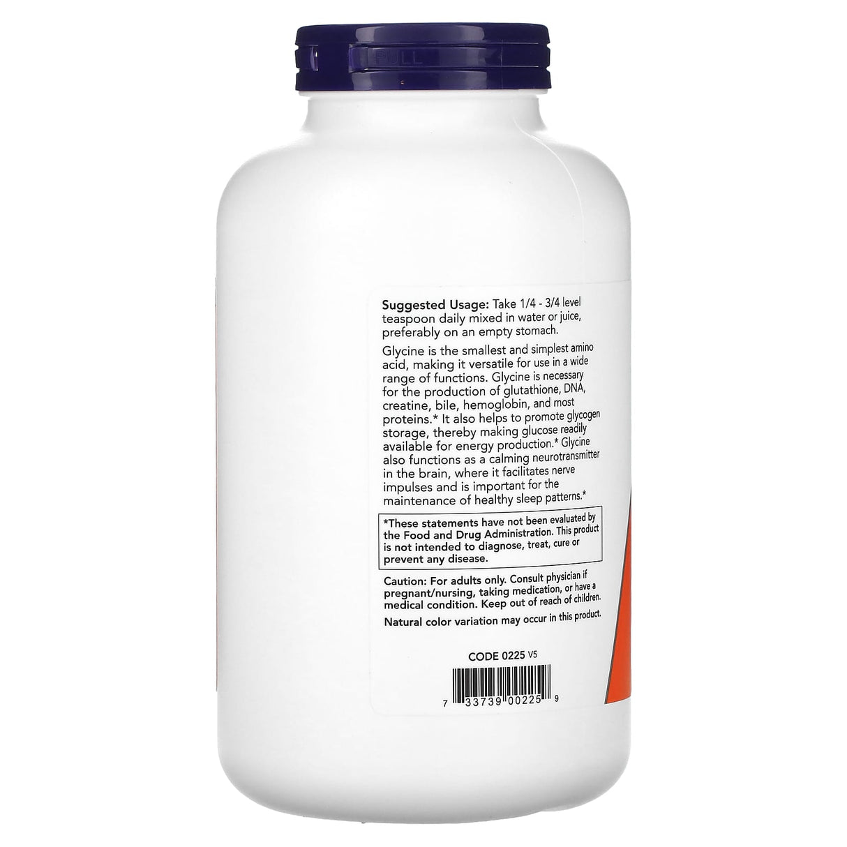 Glycine, Pure Powder (Glicina), Now Foods, 454g