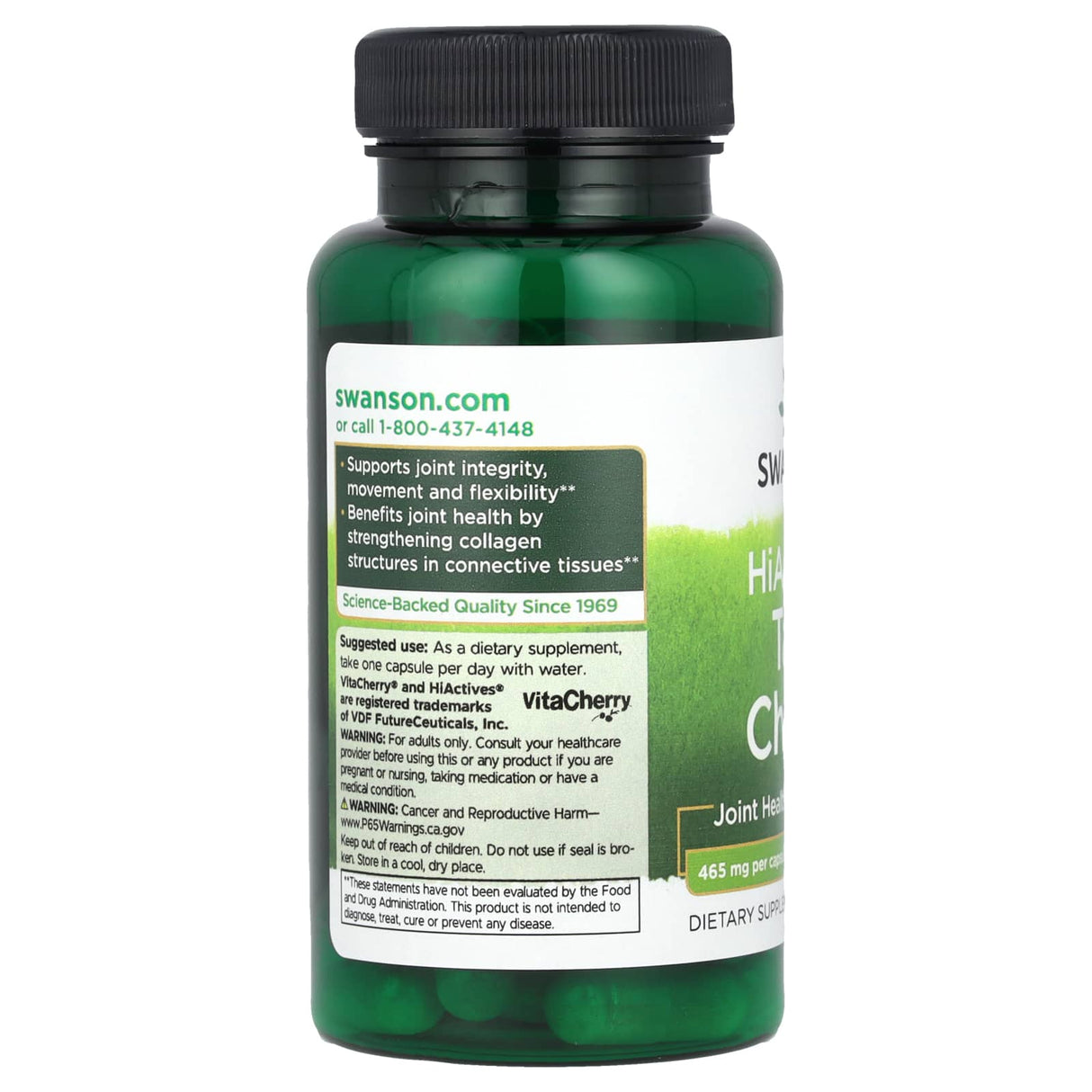HiActives Tart Cherry 20:1, 465 mg, Swanson, 60 capsule SWH112