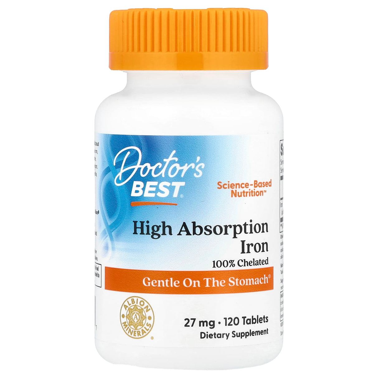 High Absorption Iron, 27 mg, Doctor's Best, 120 tablete