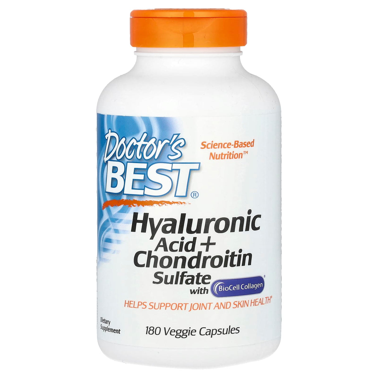 Hyaluronic Acid + Chondroitin Sulfate si BioCell Collagen, Doctor's Best, 180 capsule