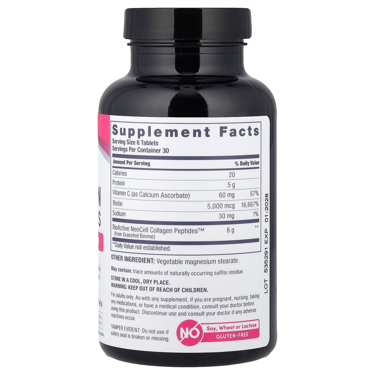 Hydrolyzed Collagen + Vitamin C & Biotin, NeoCell, 180 tablete