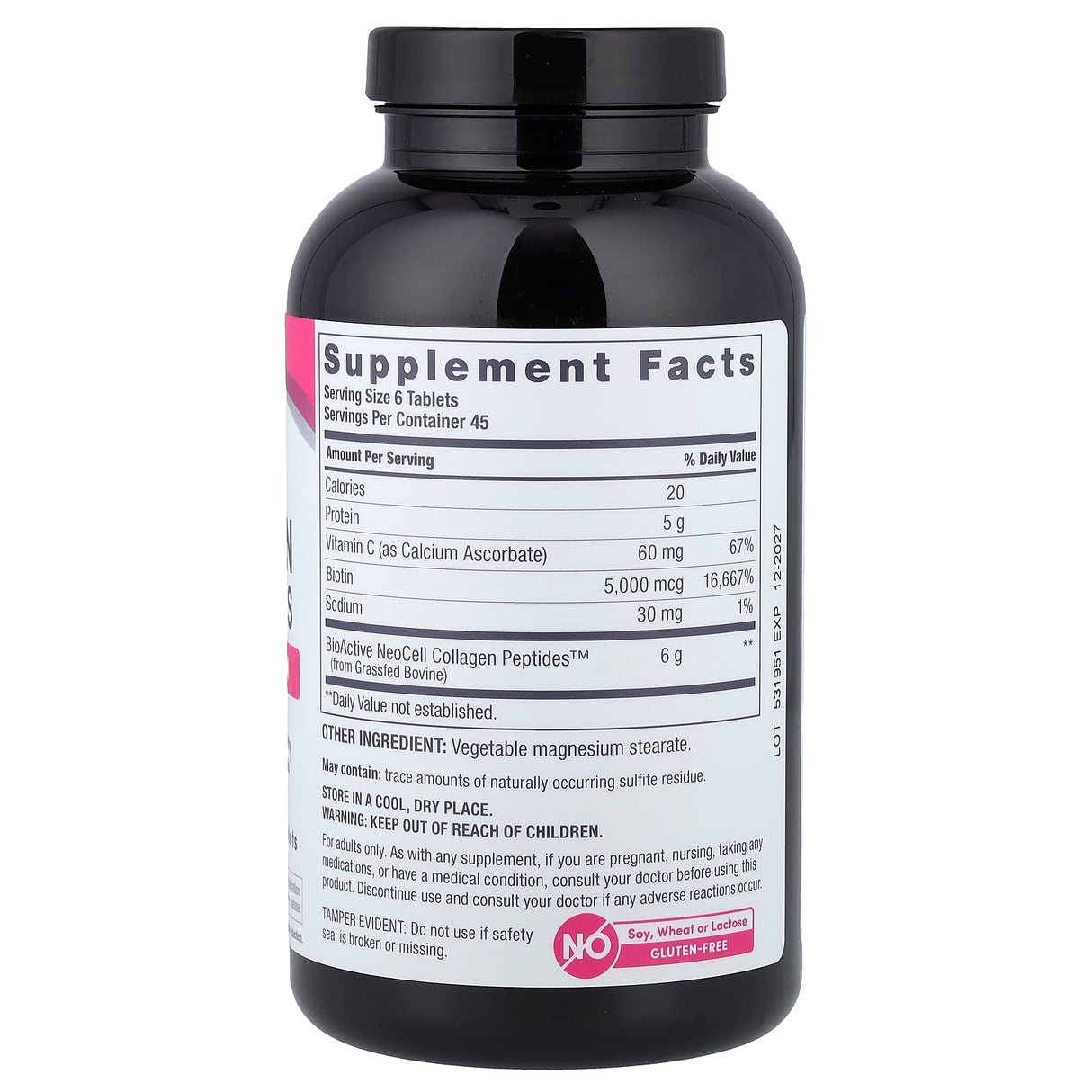 Hydrolyzed Collagen + Vitamin C & Biotin, NeoCell, 270 tablete