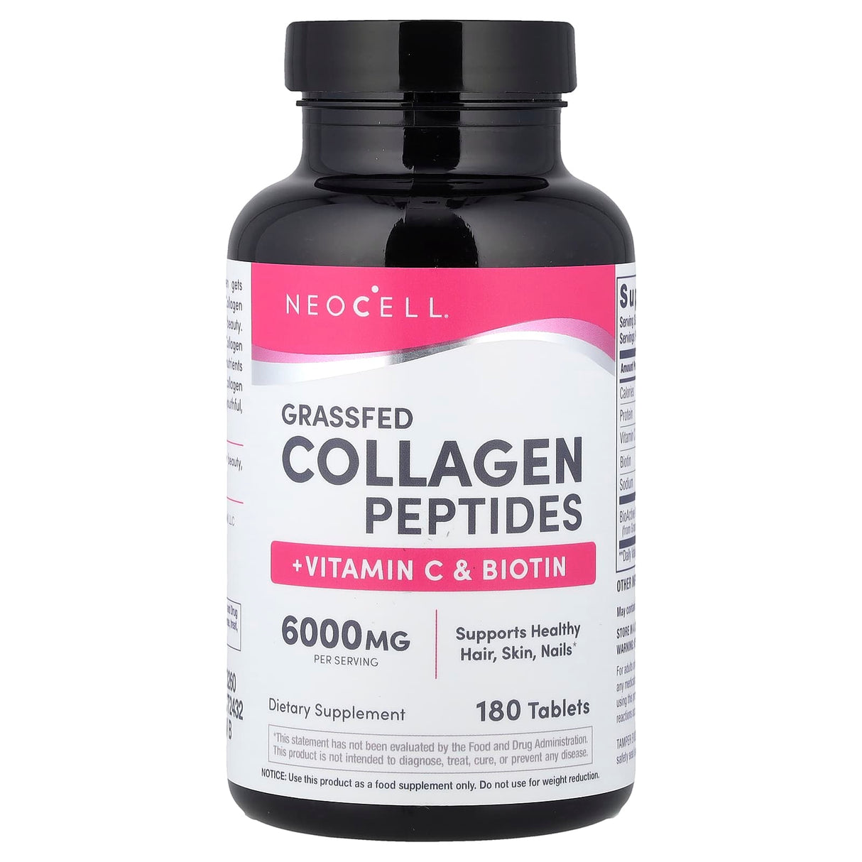 Hydrolyzed Collagen + Vitamin C & Biotin, NeoCell, 180 tablete