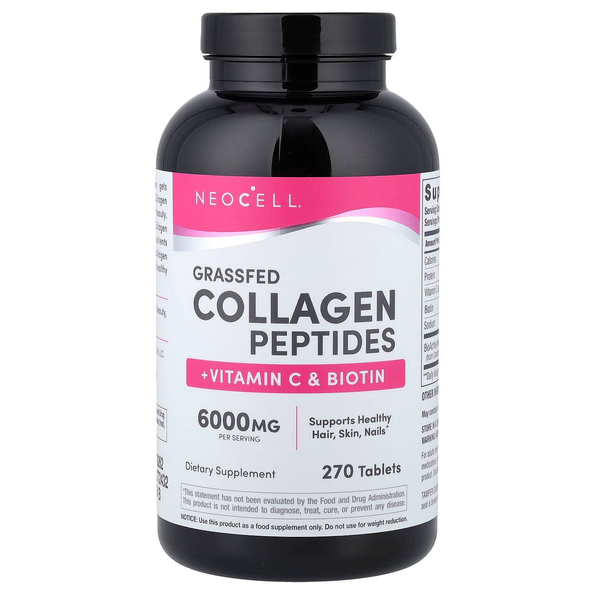 Hydrolyzed Collagen + Vitamin C & Biotin, NeoCell, 270 tablete