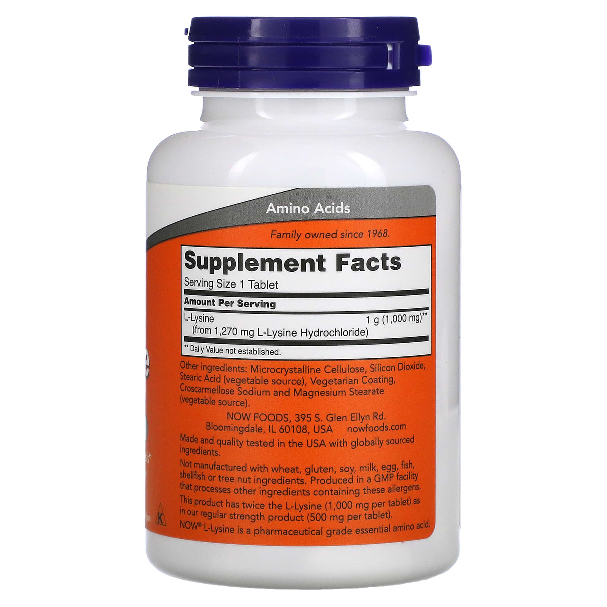 L-Lysine, (Lizina), 1000mg, Now Foods, 100 tablete