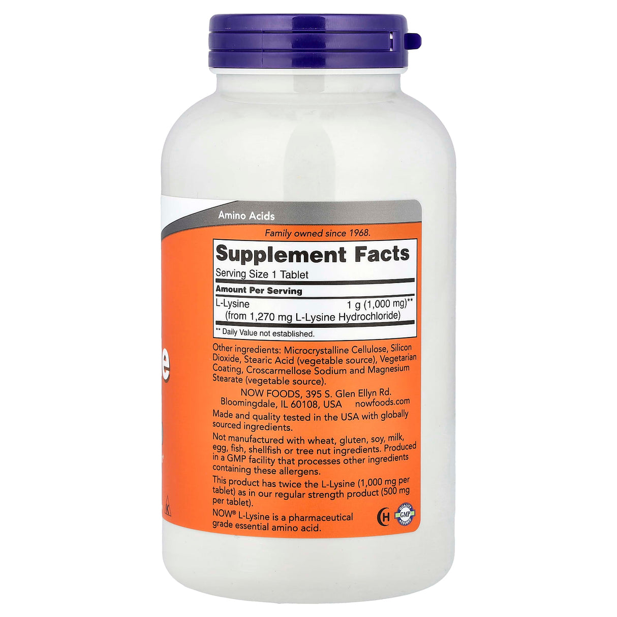 L-Lysine, (Lizina), 1000 mg, Now Foods, 250 tablete