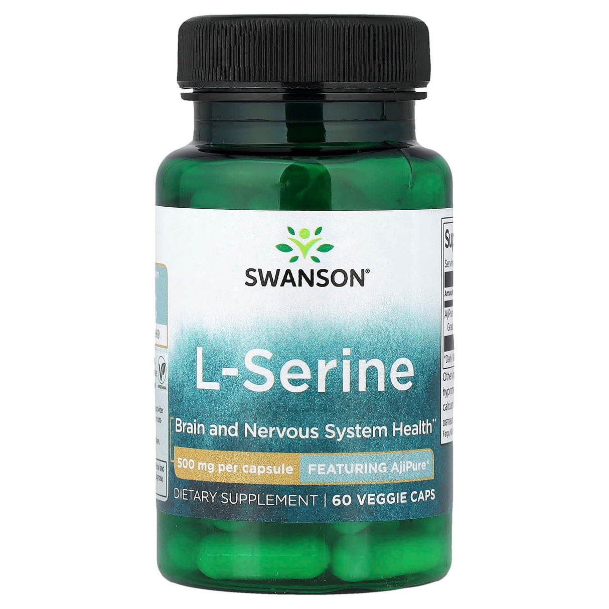 L-Serine AjiPure, Pharmaceutical Grade, 500 mg, Swanson, 60 capsule SWU797
