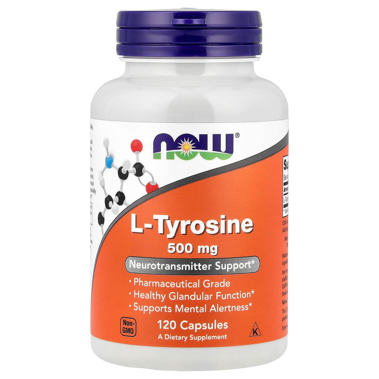 L-Tyrosine, Tirozina 500mg, Now Foods, 120 capsule