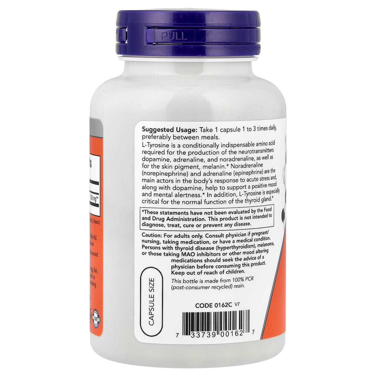 L-Tyrosine, Tirozina 500mg, Now Foods, 120 capsule