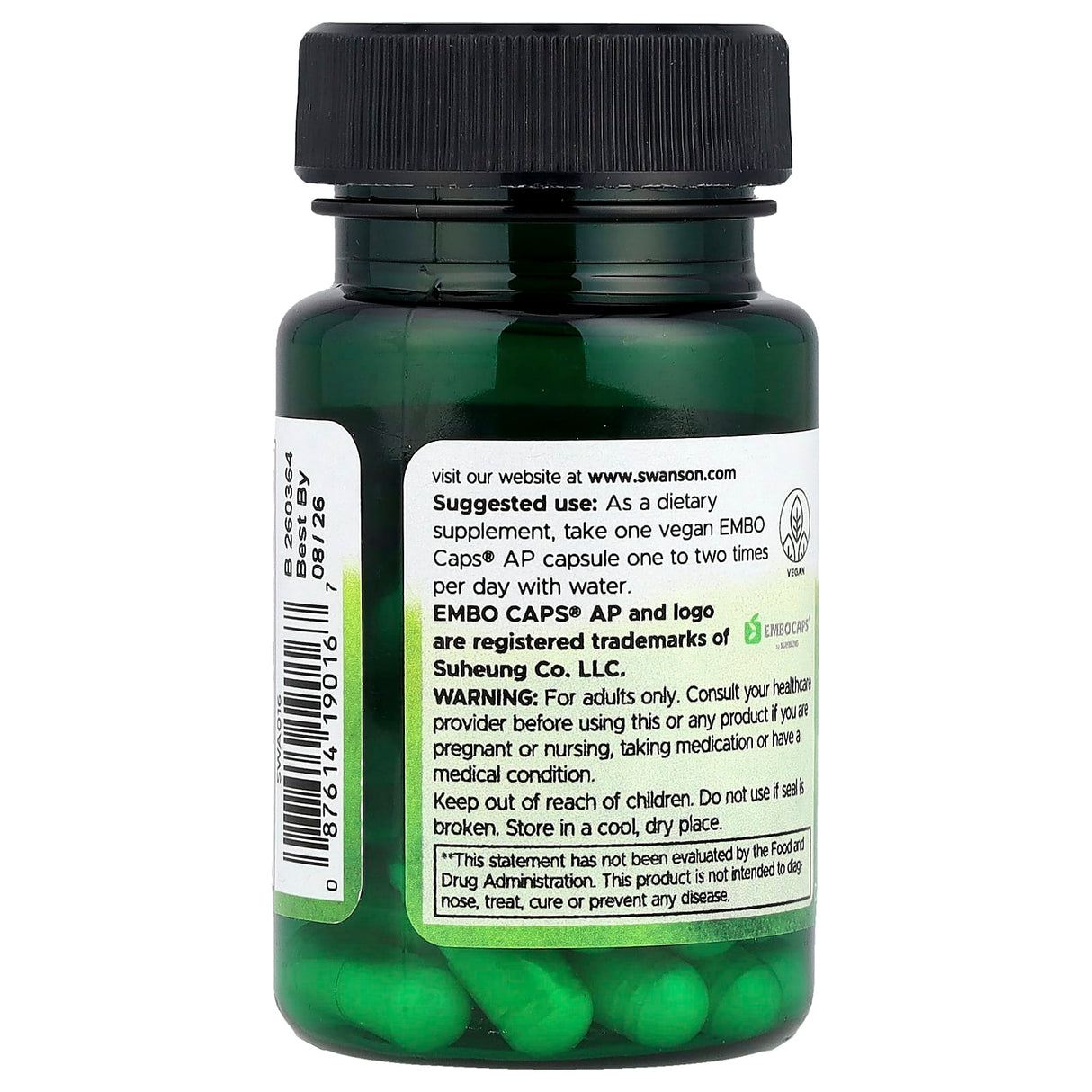 Lactobacillus Plantarum Probiotic, 10 Billion CFU, Swanson, 30 capsule SWA016