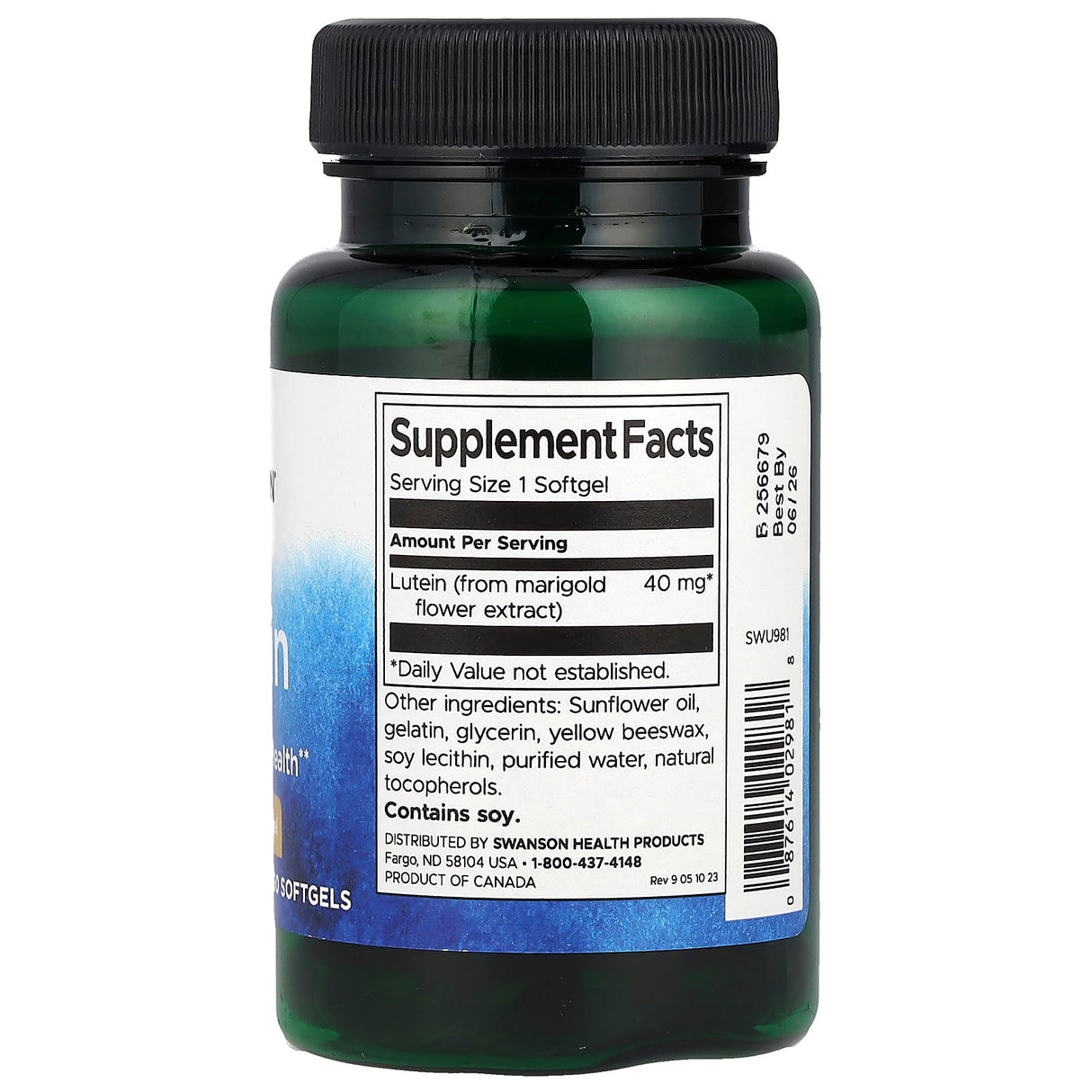 Lutein (Ochi si Vedere) 40 mg, Swanson, 60 softgels SWU981