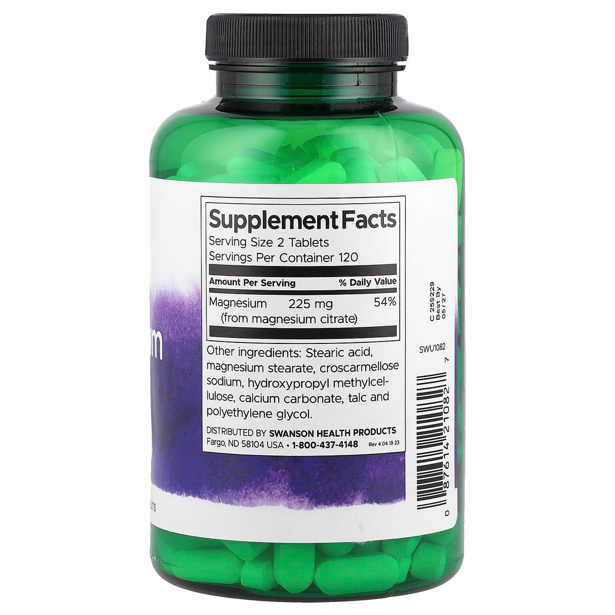 Magnesium Citrate, 225mg, Swanson, 240 tablete SWU1082