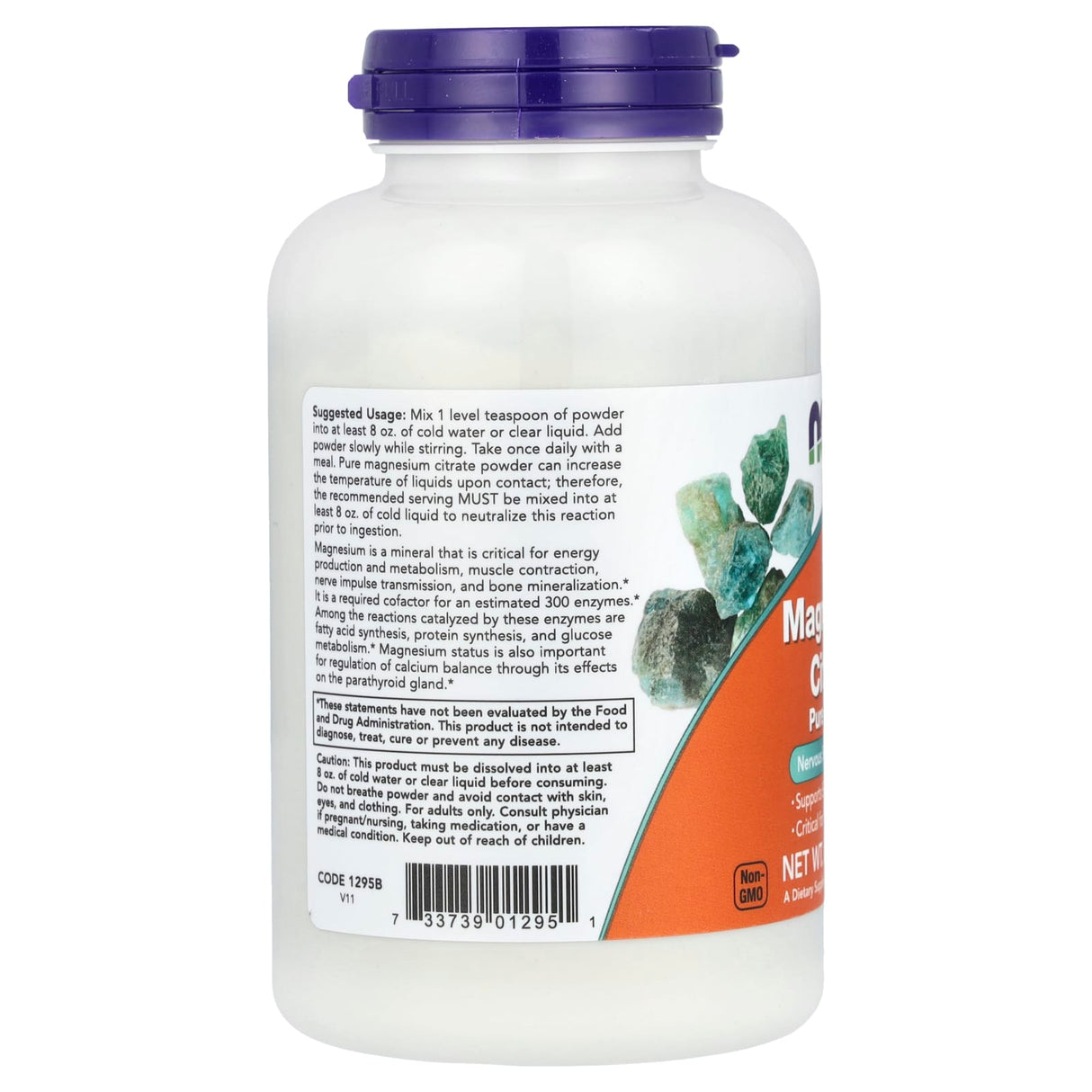 Magnesium Citrate, Pure Powder, Now Foods, 227g