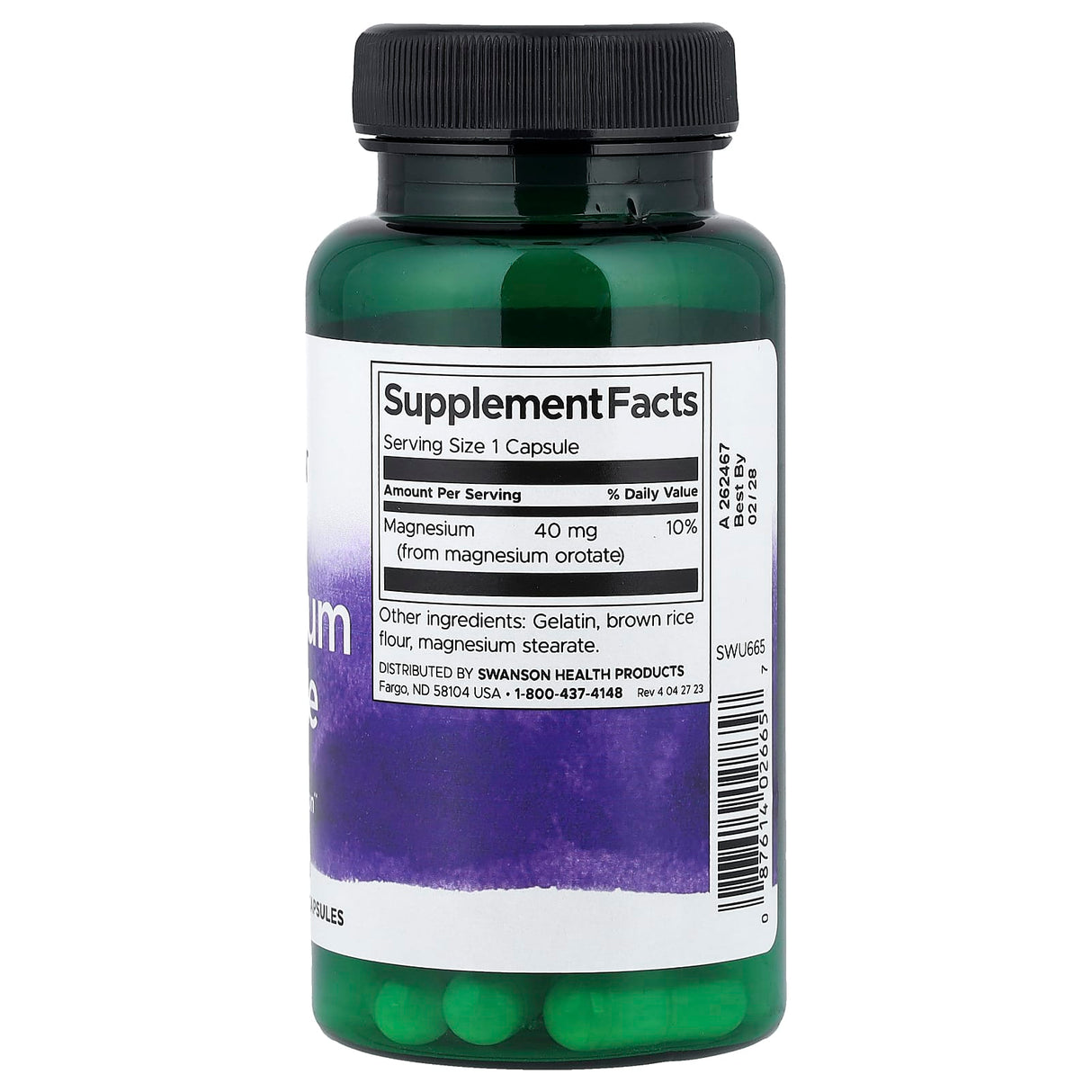 Magnesium Orotate, 654 mg, Swanson, 60 capsule SWU665