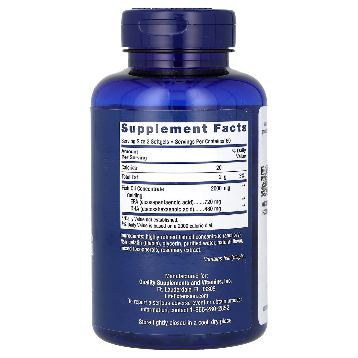 Mega EPA/DHA Omega-3, Life Extension, 120 softgels