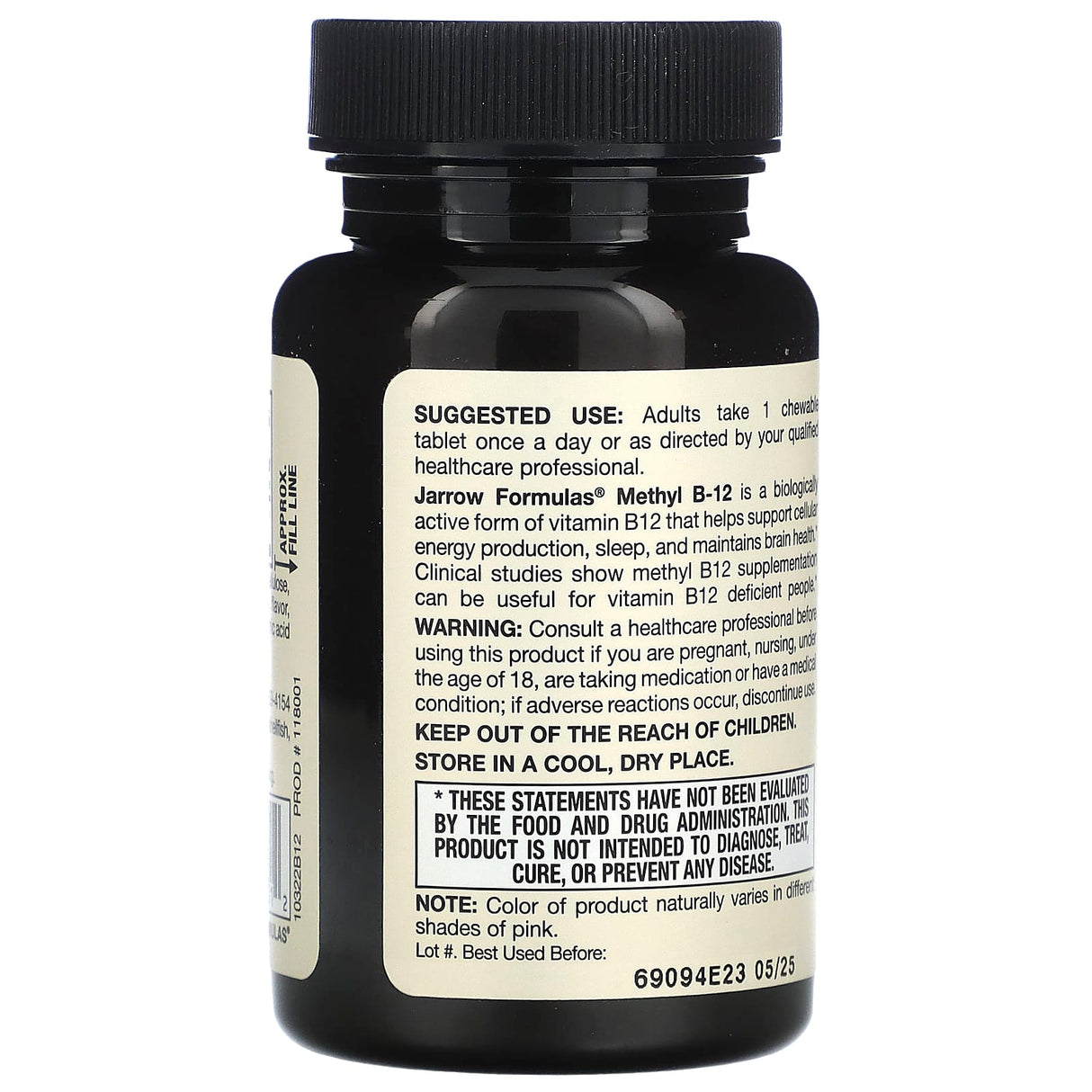 Methyl B-12 (Methylcobalamin), 1000 mcg, Jarrow Formulas, 100 drajeuri