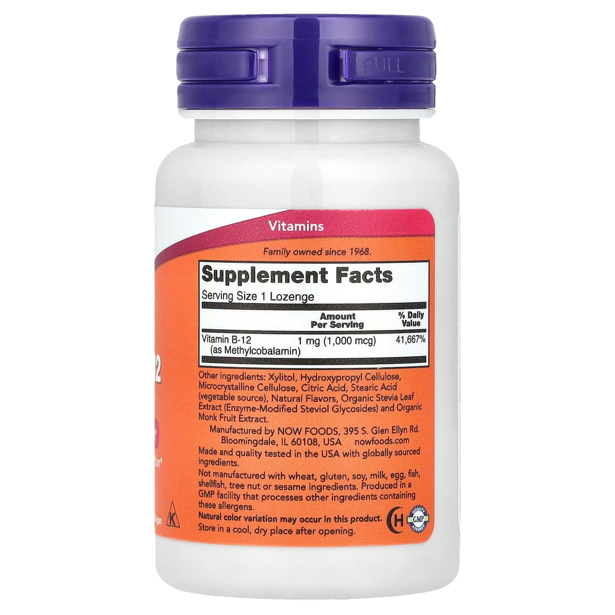 Methyl B-12 (Methylcobalamin) 1000mcg, Now Foods, 100 drajeuri