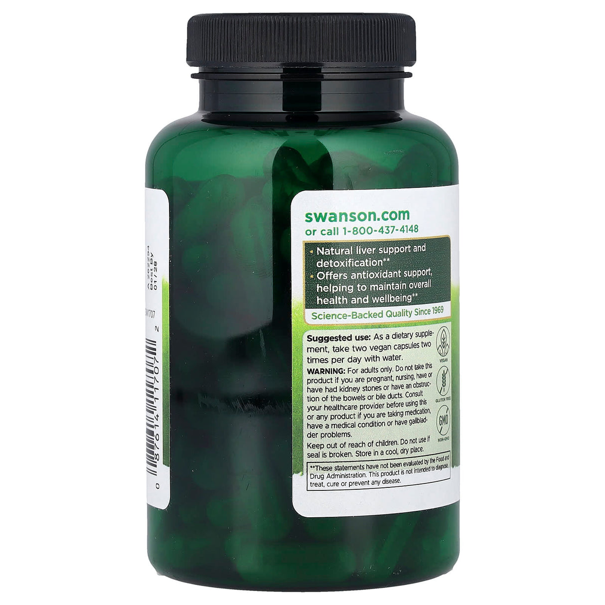 Milk Thistle Dandelion & Yellow Dock, Swanson, 120 Capsule SW1707