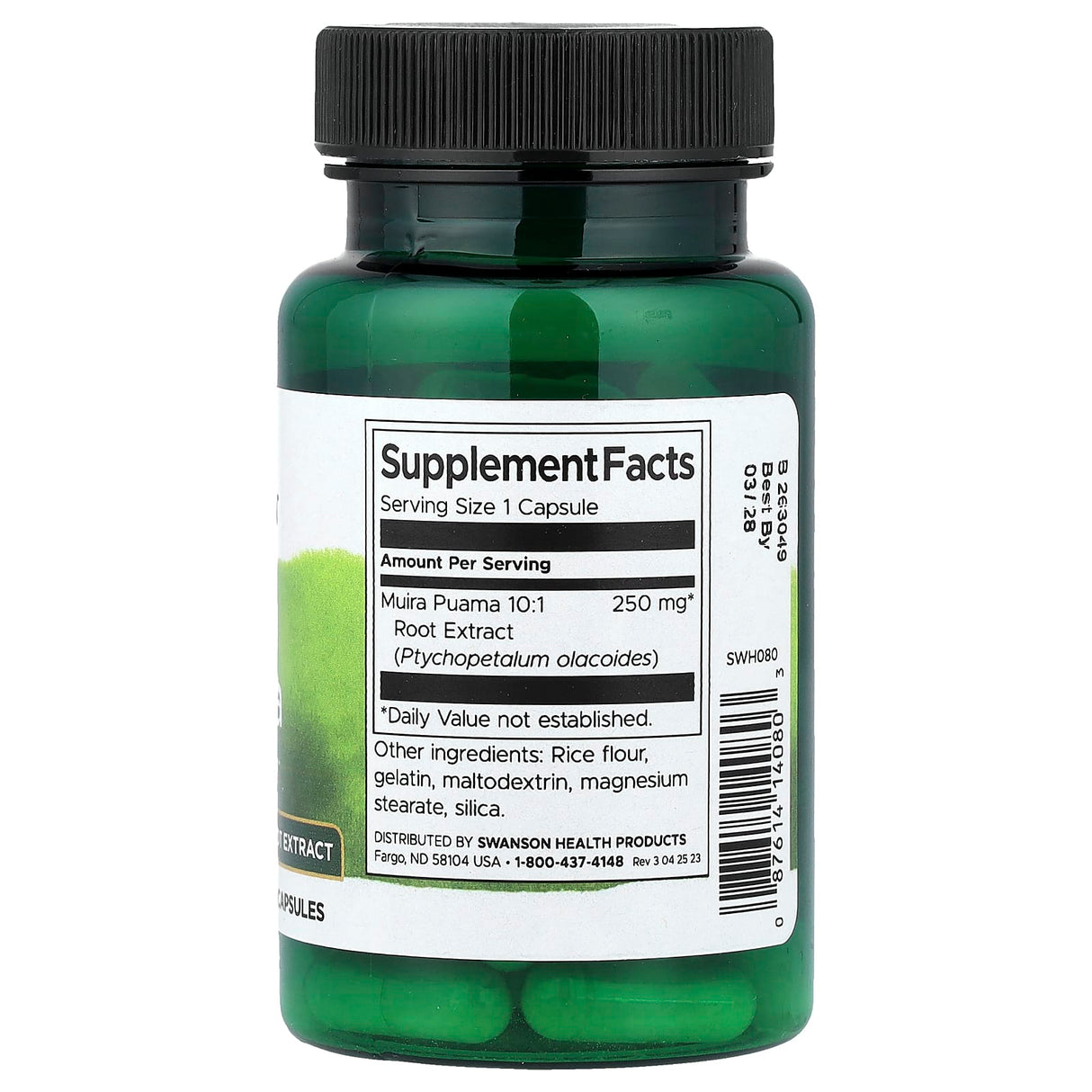 Muira Puama Extract, 250 mg, Swanson, 60 capsule SWH080