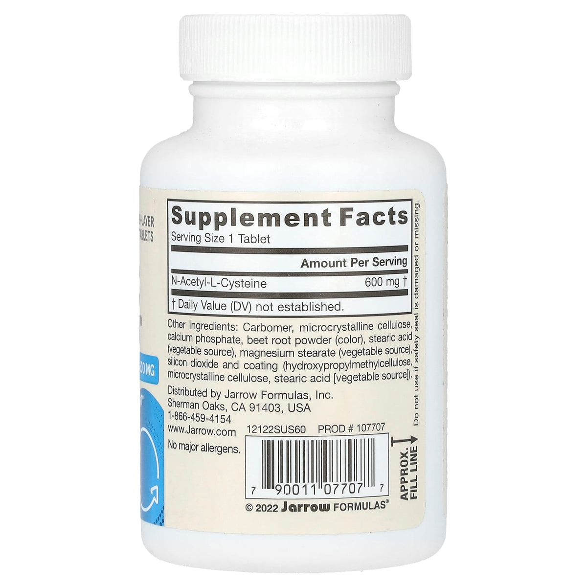 N-A-C Sustain (N-Acetil Cisteină), 600 Mg, Jarrow Formulas, 60 tablete