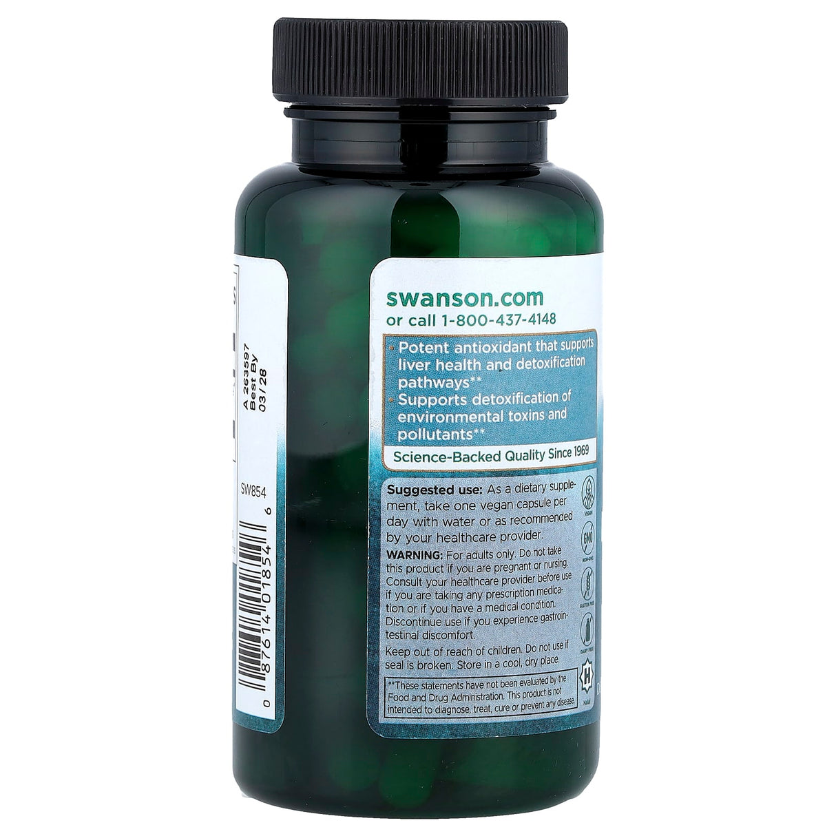 N-Acetyl Cysteine (NAC), 600mg, Swanson, 100 capsule SW854