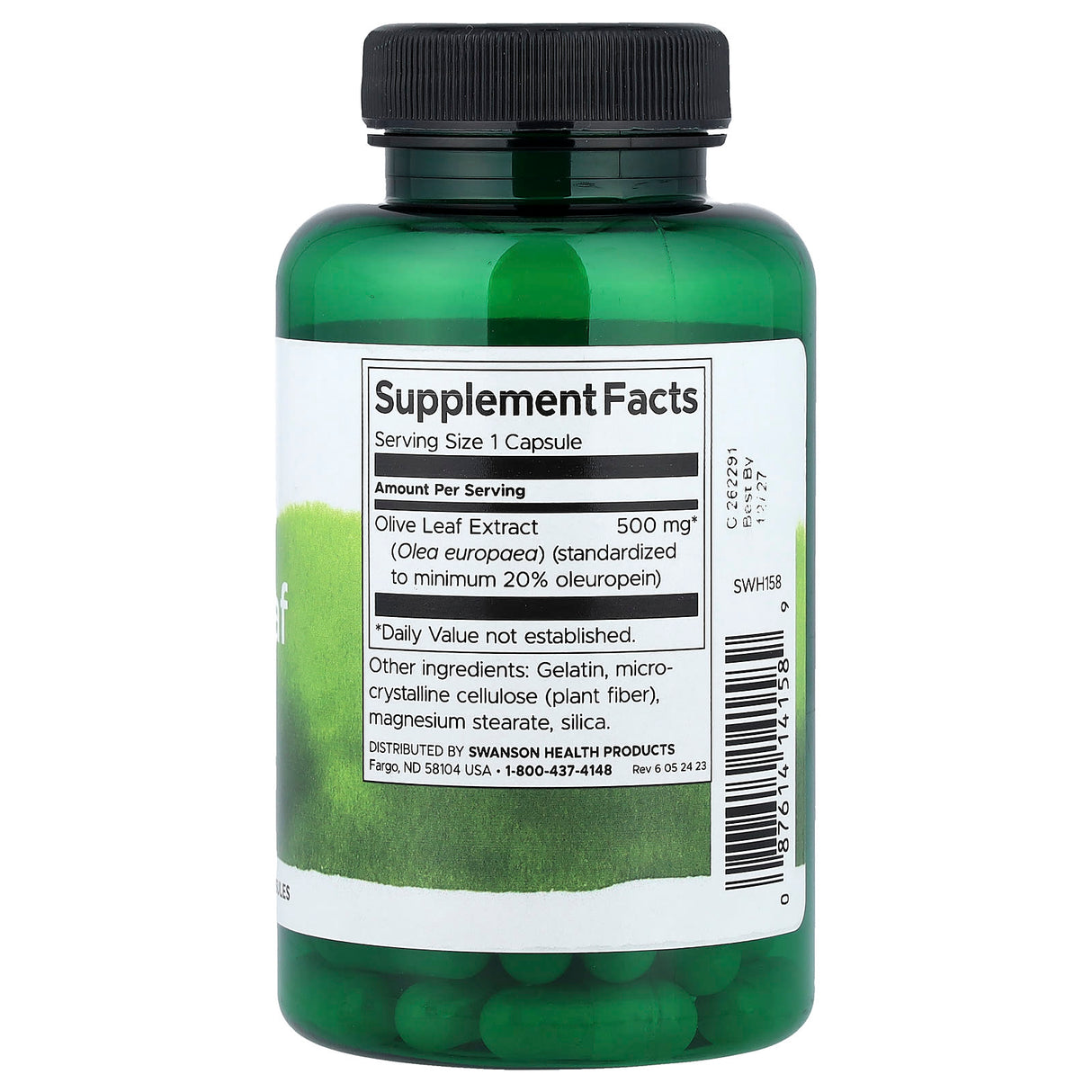 Olive Leaf Extract, 500 mg, Swanson, 60 capsule SWH158