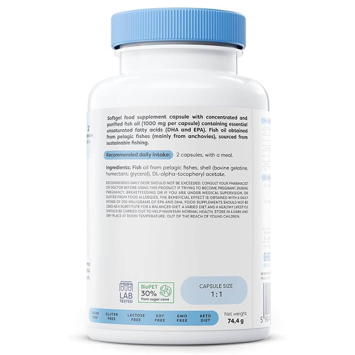 Omega-3 Fish Oil Molecularly Distilled, 1000 mg, Osavi, 60 softgels