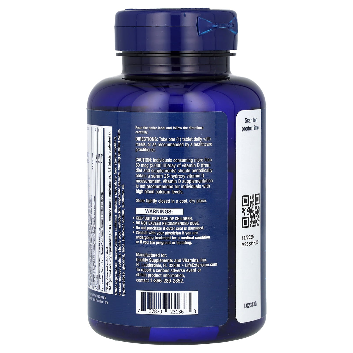One-Per-Day Multivitamin, Life Extension, 60 tablete