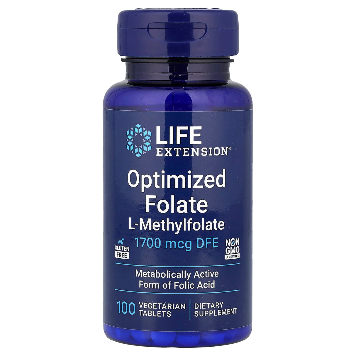 Optimized Folate (L-Methylfolate) 1700 mcg, Life Extension, 100 tablete
