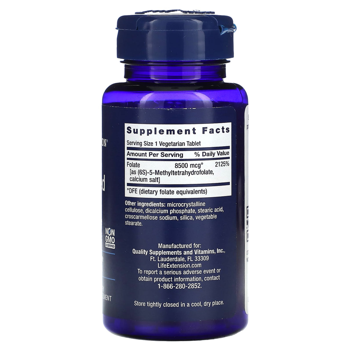 Optimized Folate (L-Methylfolate) 8500 mcg, Life Extension, 30 tablete