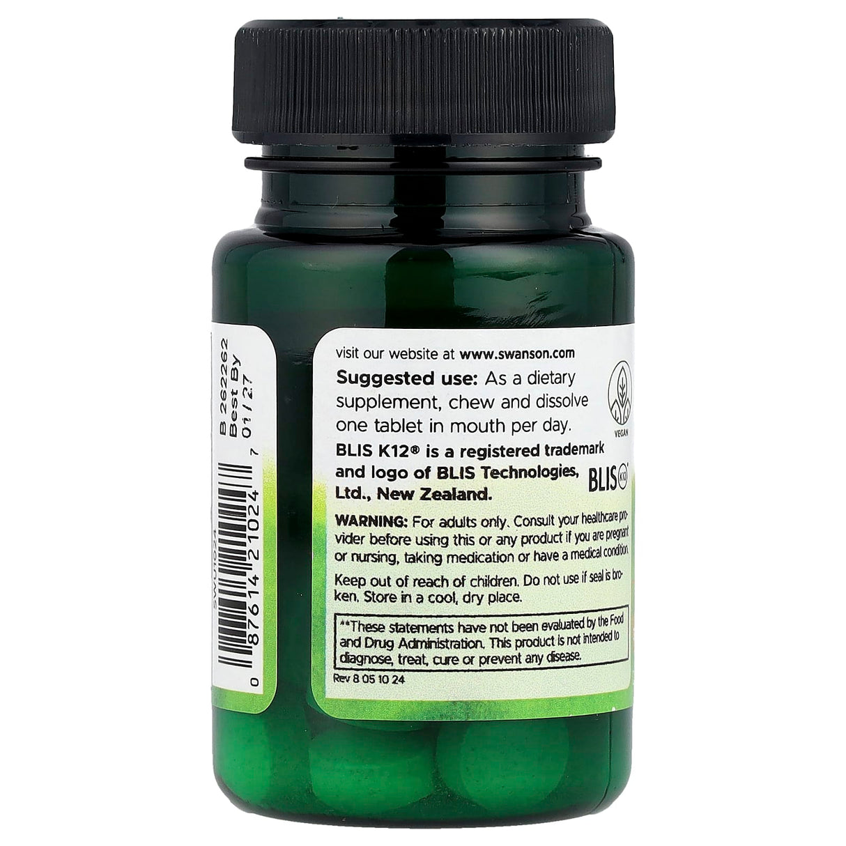 Oral Probiotic (Sănătatea Cavității Bucale), Swanson, 30 drajeuri SWU1024
