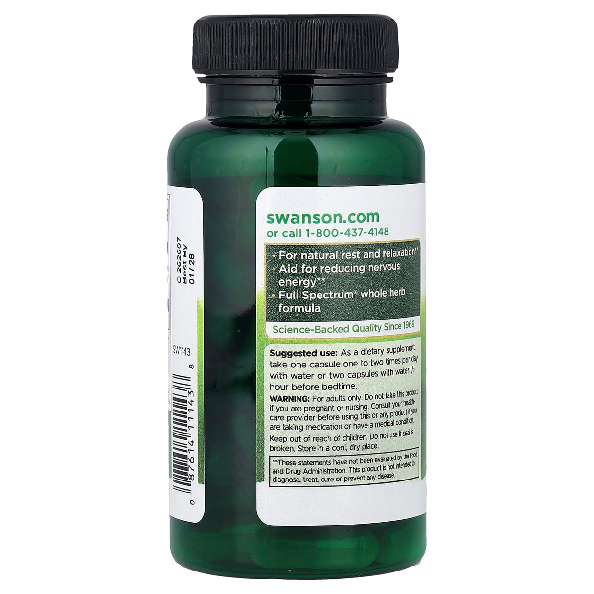 Passion Flower (Floarea Pasiunii), 500mg, Swanson, 60 capsule SW1143
