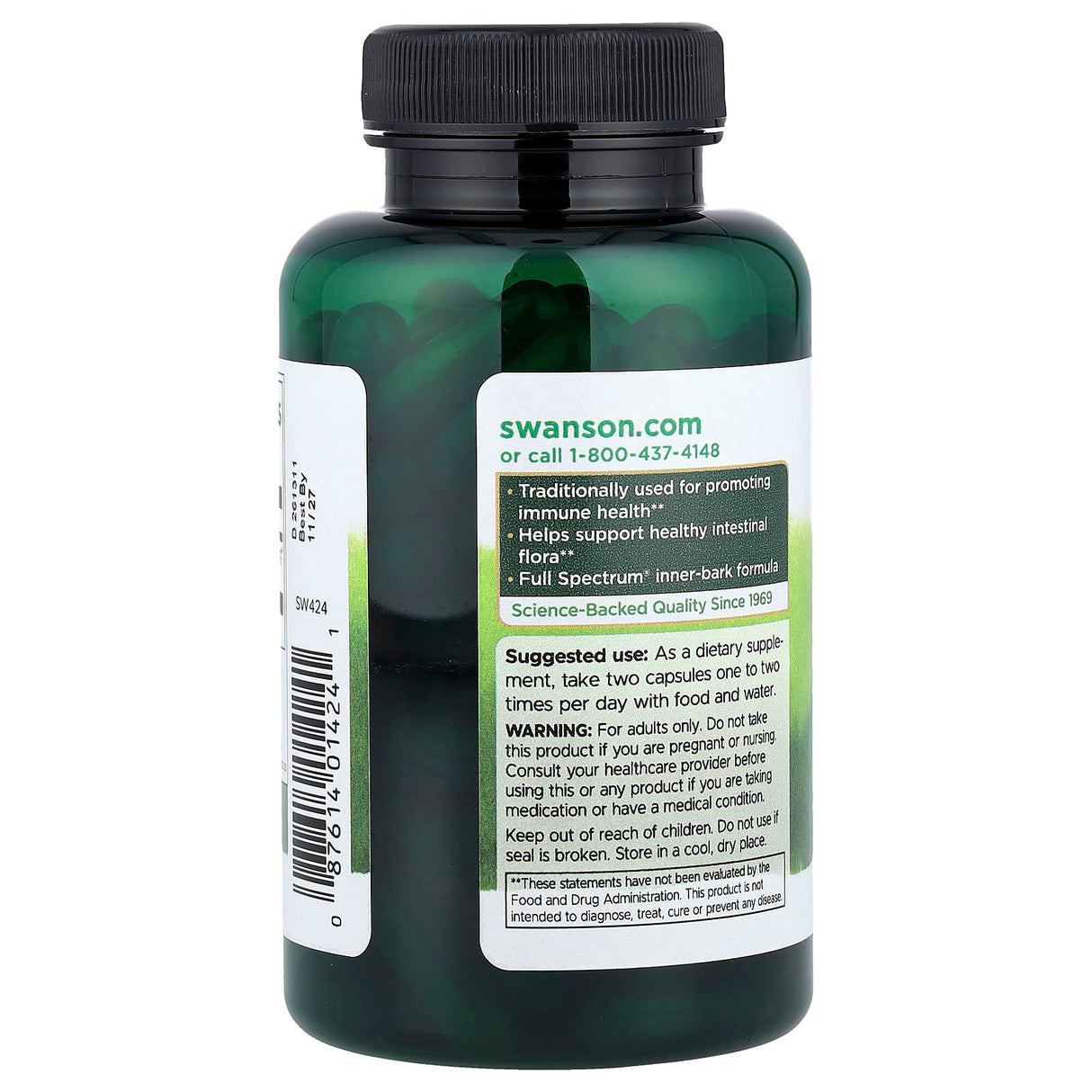 Pau d'Arco (Detoxifiere), 500mg, Swanson, 100 capsule SW424