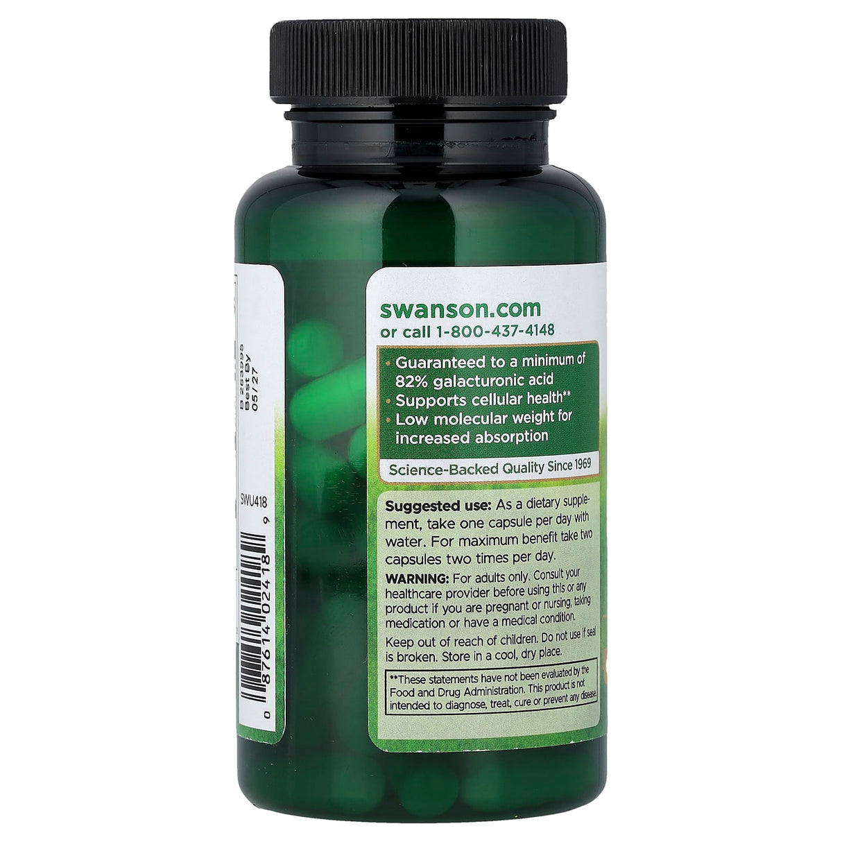 PectiPure (Elimina Metalele și Toxinele), 600 mg, Swanson, 60 capsule SWU418