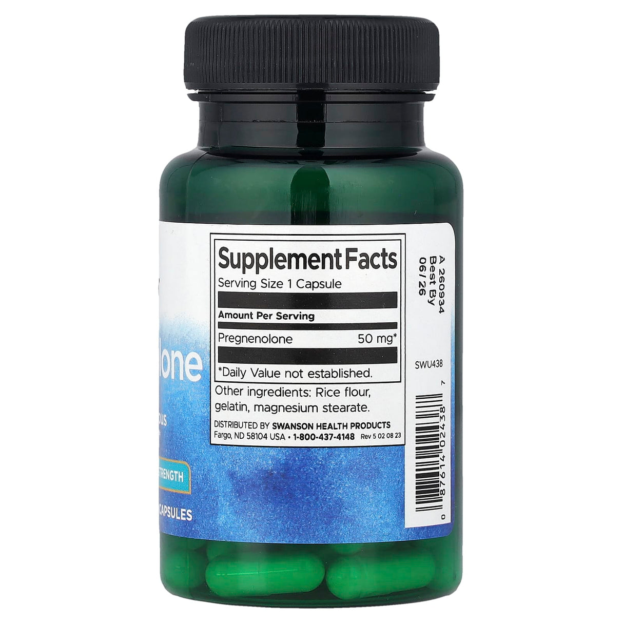 Pregnenolone, Super Strength, 50mg, Swanson, 60 capsule SWU438