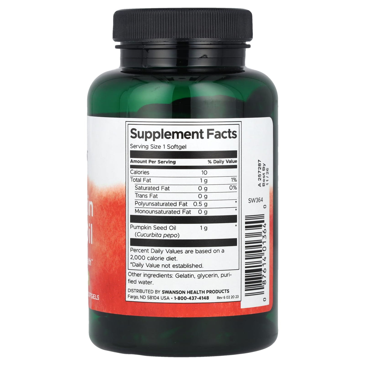 Pumpkin Seed Oil, (Ulei Seminte Dovleac), 1000mg, Swanson, 100 softgels SW364
