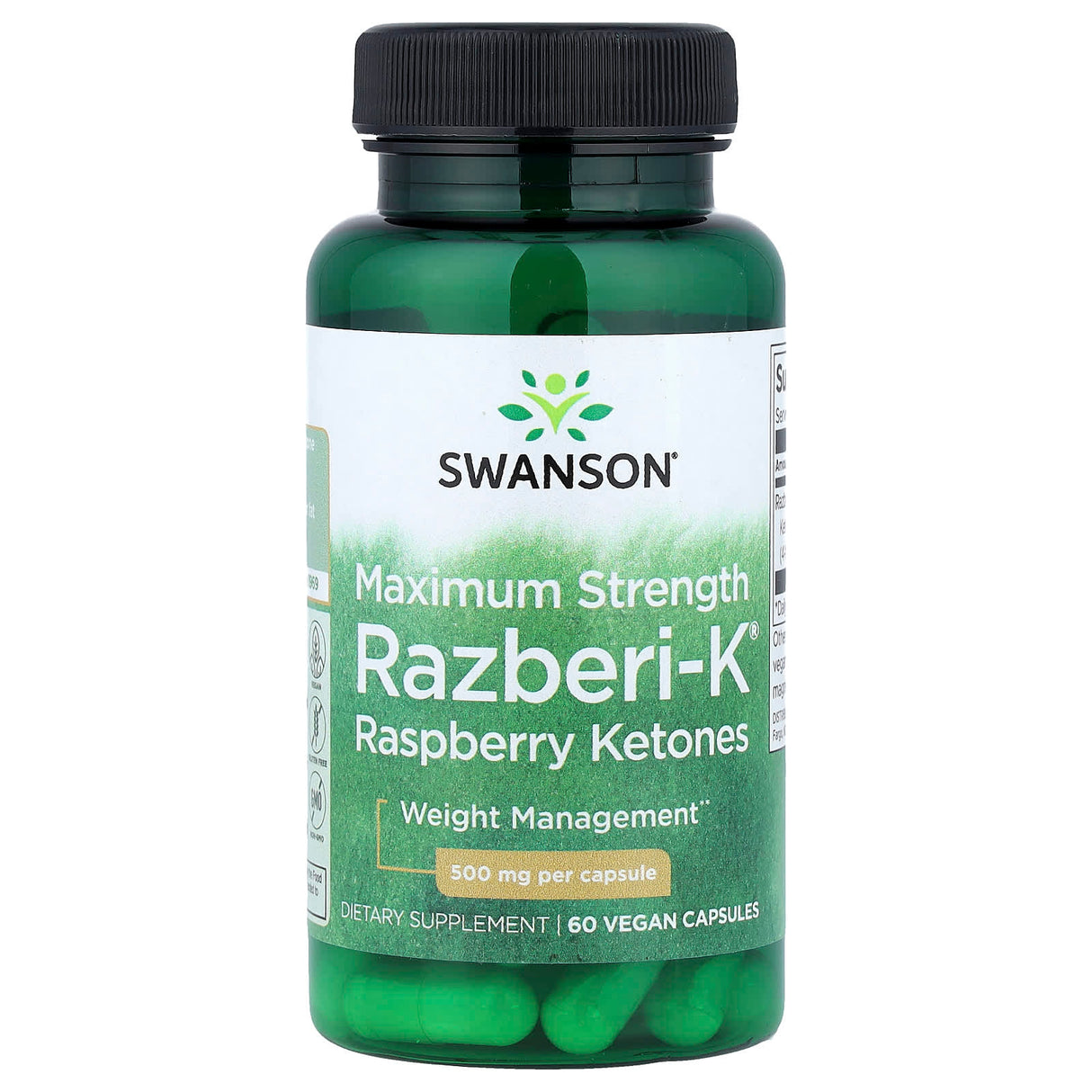 Razberi-K (Cetonă de Zmeura), 500 mg, Swanson, 60 capsule SWD078