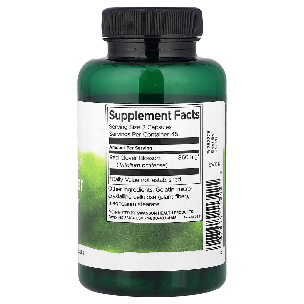 Red Clover Blossom (Trifoiul Roșu) 430 mg, Swanson, 90 capsule SW1342