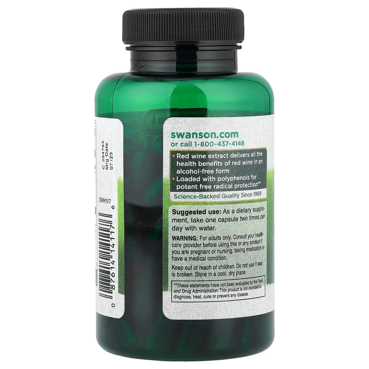 Red Wine Extract (Vita de vie), 500 mg, Swanson, 90 capsule SWH117