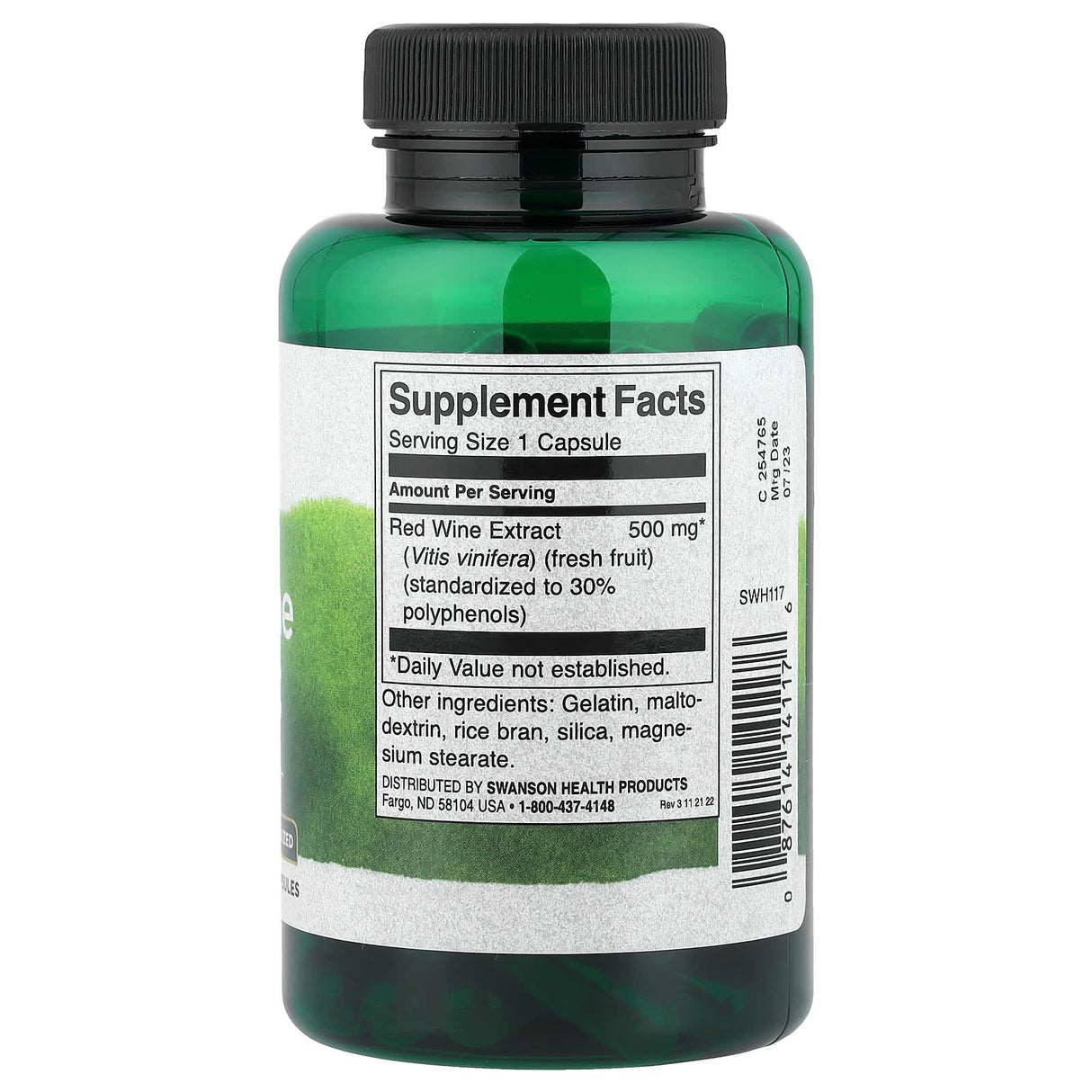 Red Wine Extract (Vita de vie), 500 mg, Swanson, 90 capsule SWH117