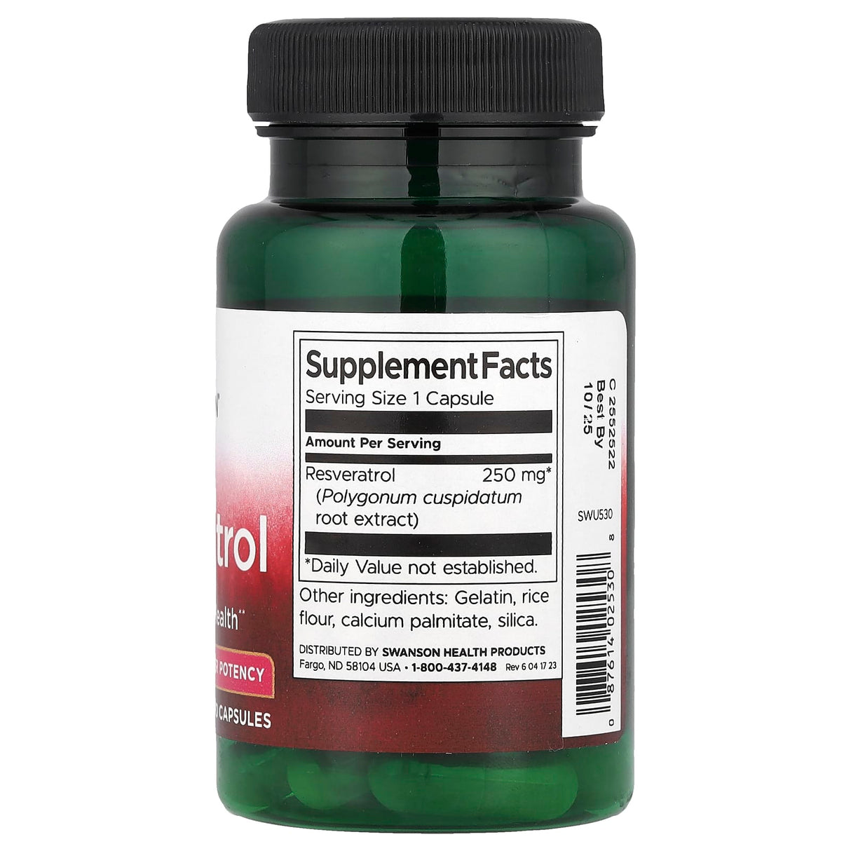 Resveratrol (Antioxidant), 250 mg, Swanson, 30 capsule SWU530