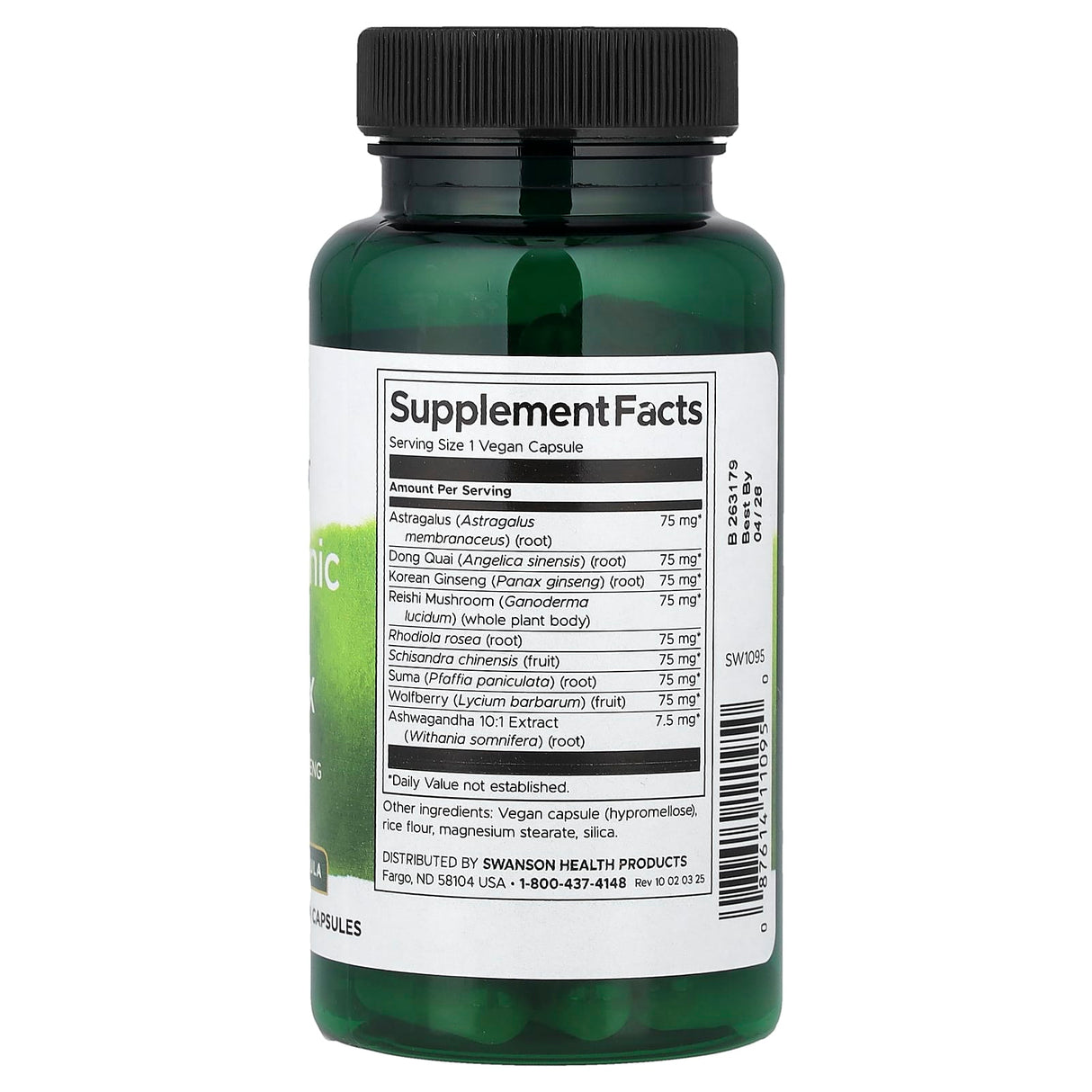 Rhodiola Ashwagandha Ginseng (Adaptogenic Herbal Complex), Swanson, 60 capsule SW1095