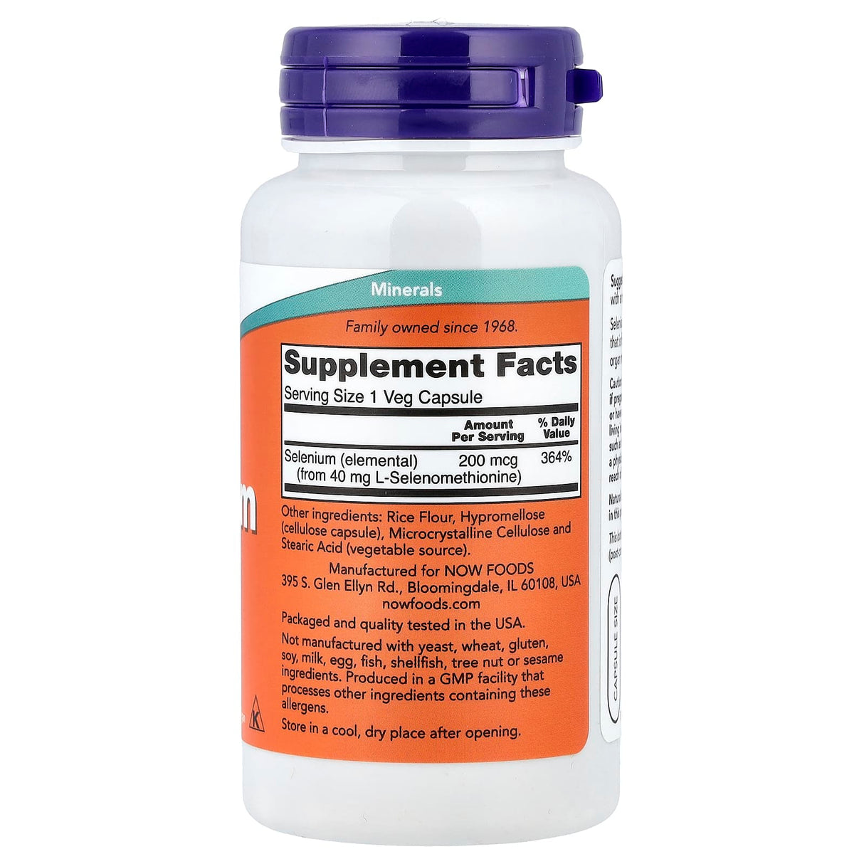 Selenium (Seleniu), 200mcg, Now Foods, 90 capsule