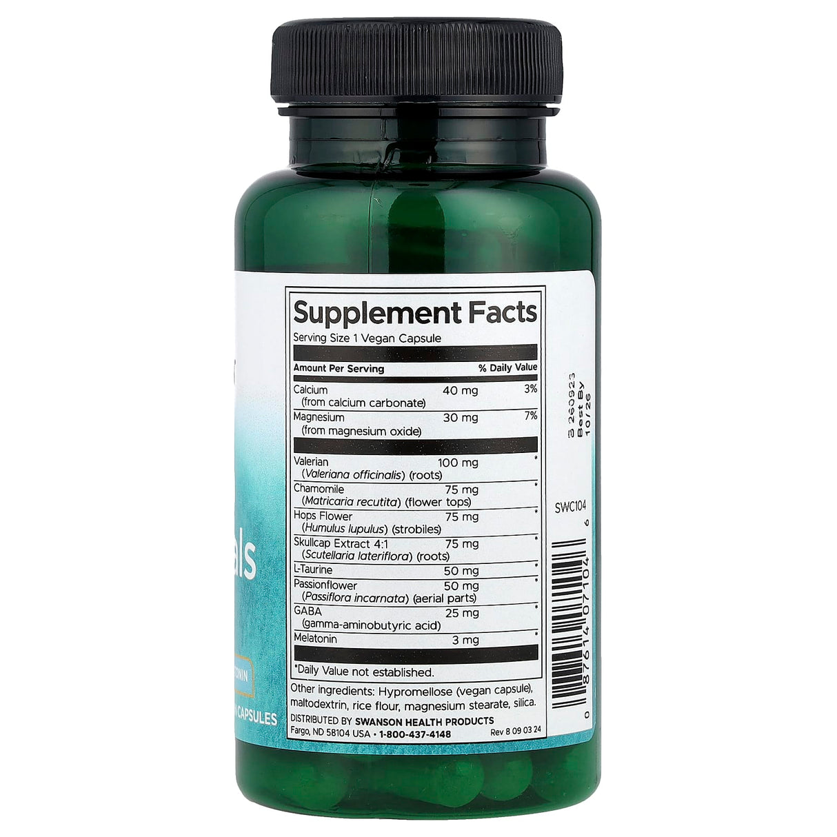 Sleep Essentials with GABA and Melatonin, Swanson, 60 capsule SWC104