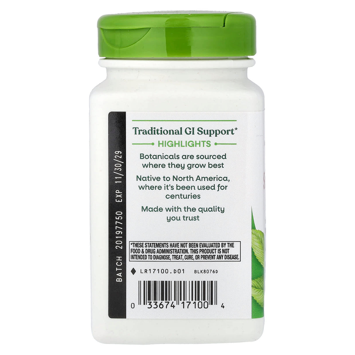 Slippery Elm Bark (Ulm Alunecos), 400 mg, Nature's Way, 100 Capsule